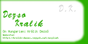 dezso kralik business card